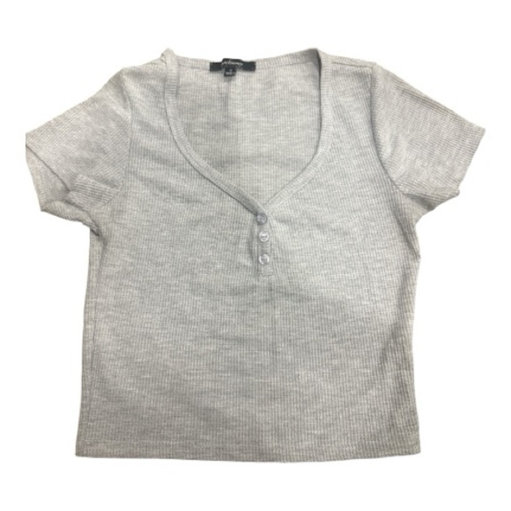 Ambiance Light Gray Short Sleeve Top‎